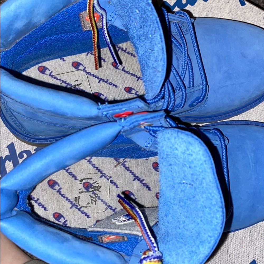 Blue ChampionxTimberland Boots - Picture 5 of 7